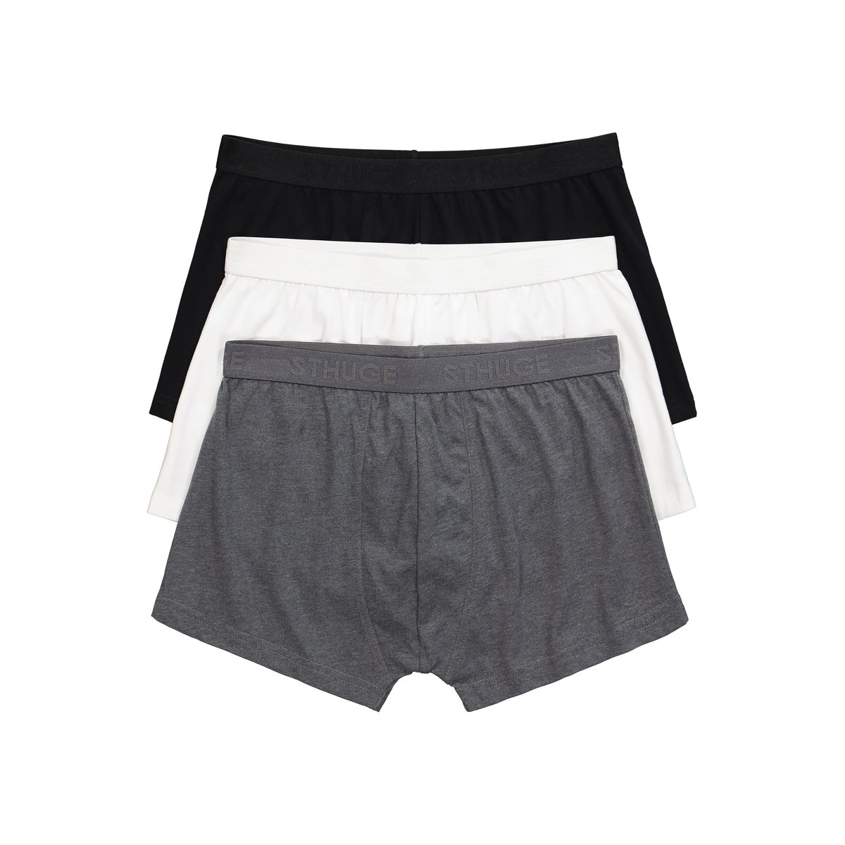 Lot de 3 caleçons, tissu OEKO-TEX noir, STHUGE