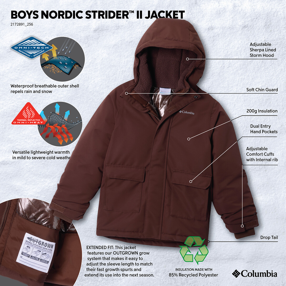 Parka à capuche, NORDIC STRIDER™ III marron, COLUMBIA
