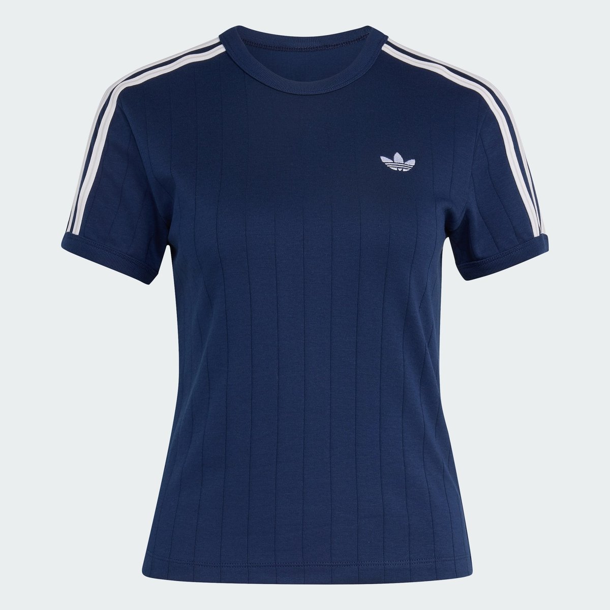 T-Shirt Slim Manches Courtes Fines Rayures T-Shirt Slim Manches Courtes Fines Rayures night indigo / white / grey two, adidas Originals