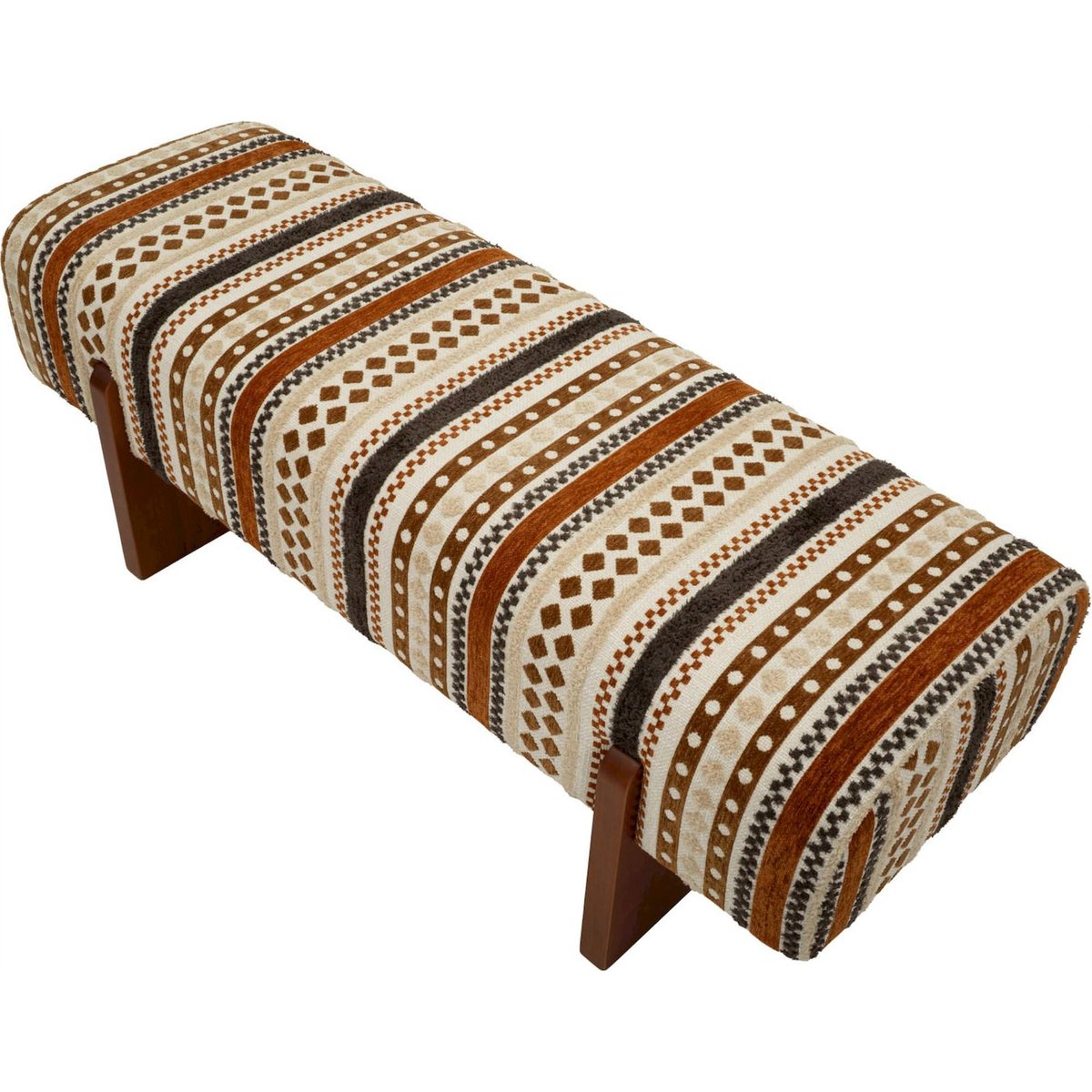 Banc ethnique pieds en bois massif MODERN multicolore, RECOLLECTION