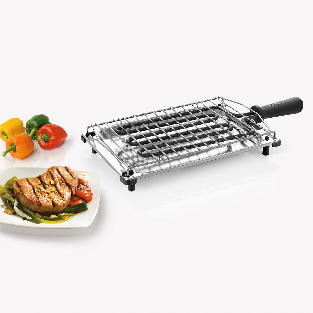 Grelhador barbecue Square 422FL, 2000W, da Flama preto inox, FLAMA