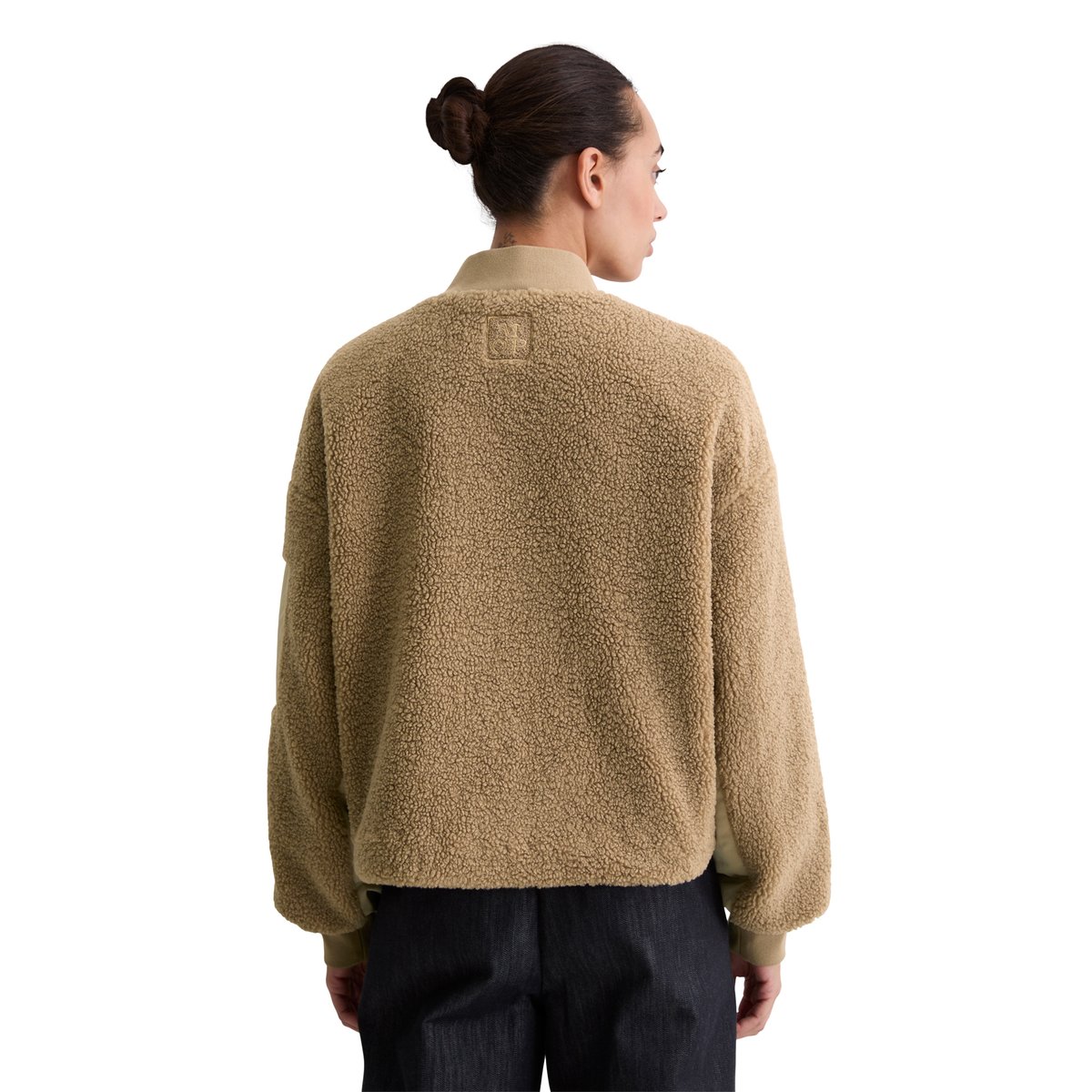 Teddy-Blouson relaxed en peluche douce Curly marron, MARC O'POLO
