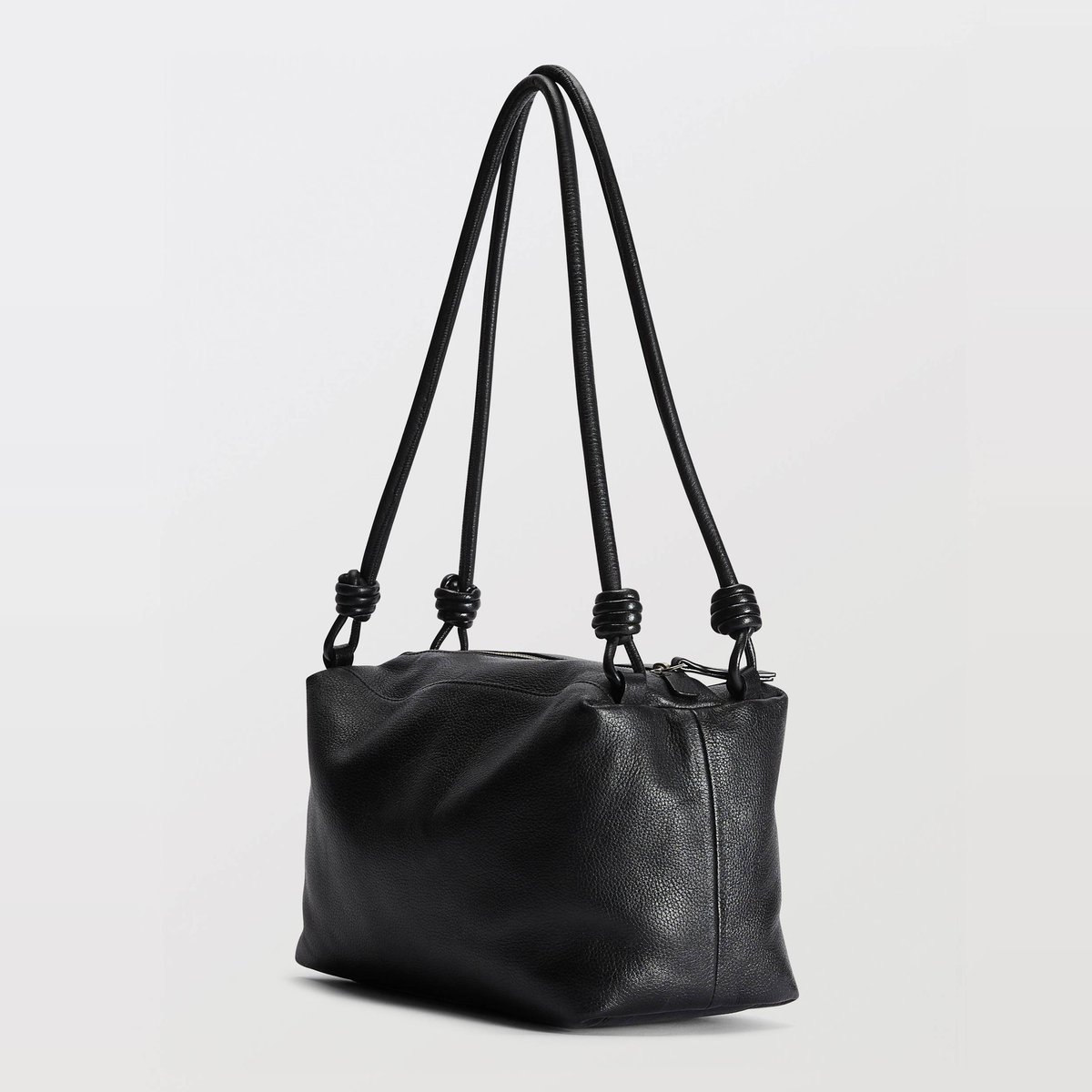 Sac porté épaule en cuir noir, MONOPRIX