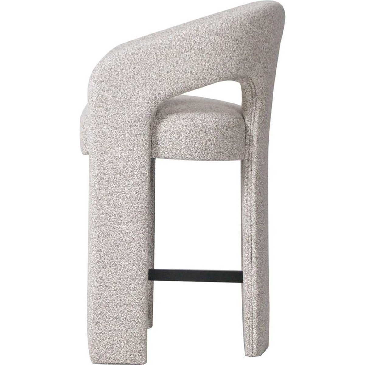 Tabouret de bar tapissé collection JOEL gris beige, RECOLLECTION