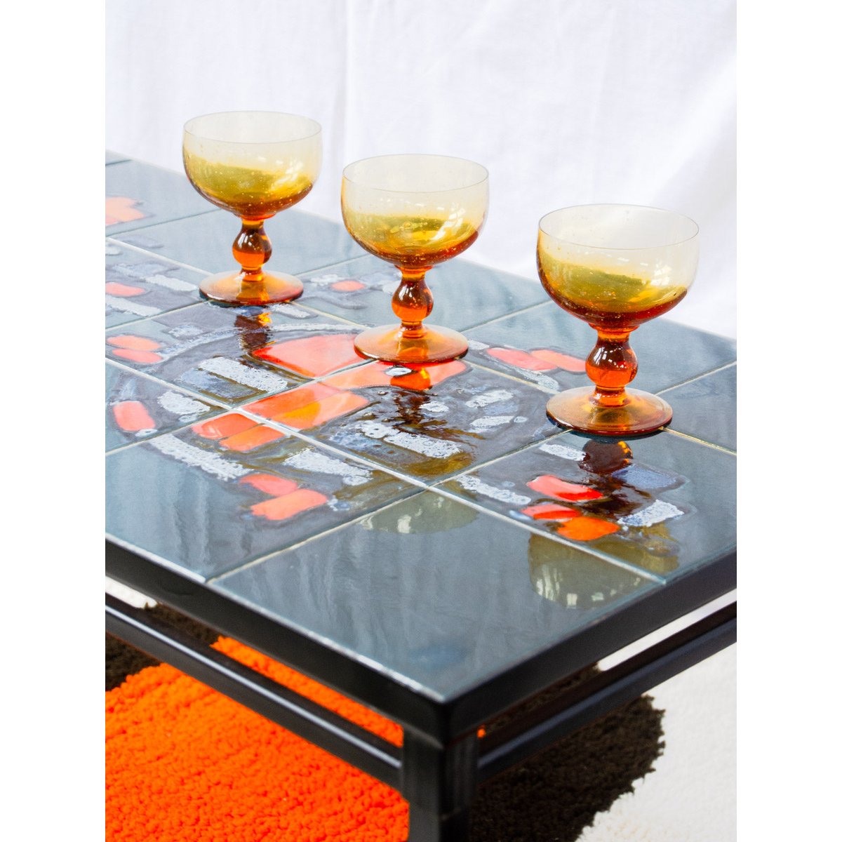 Table basse en céramique Donna N°1640 - Bon état noir, DEBONGOUT