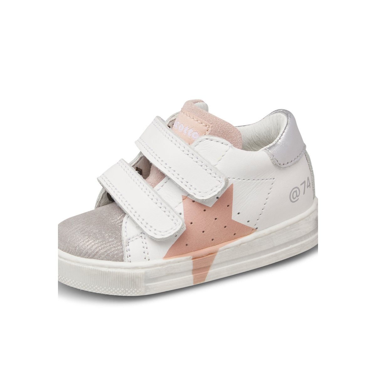 Baskets en cuir et suède SALAZAR 3 VL blanc-argenté-, FALCOTTO