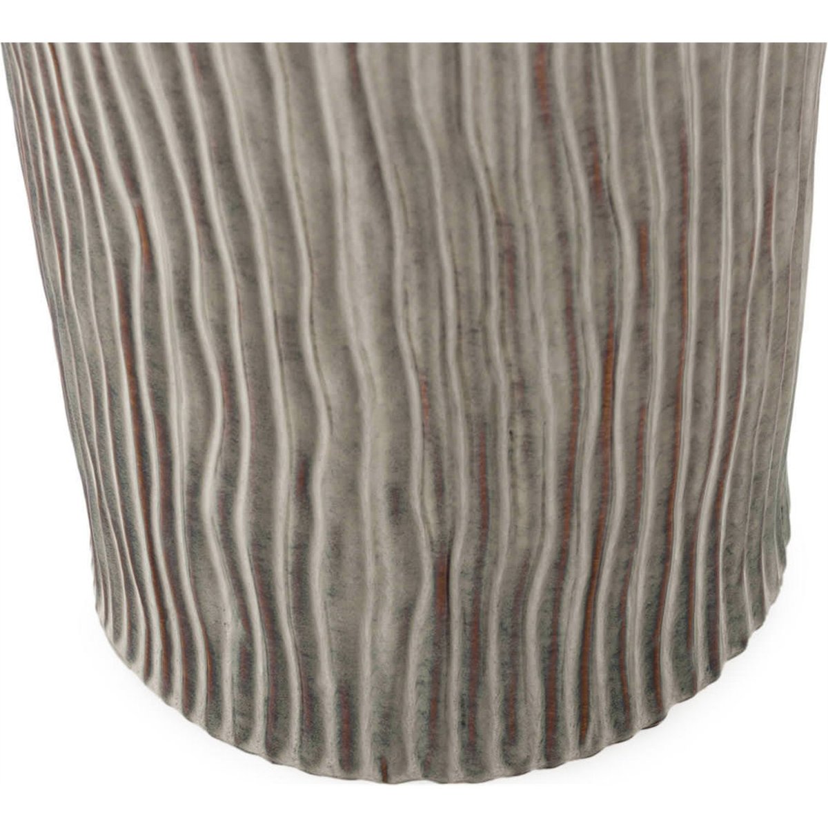 Tabouret céramique à rayures, Rendu artisanal gris texturé, RECOLLECTION