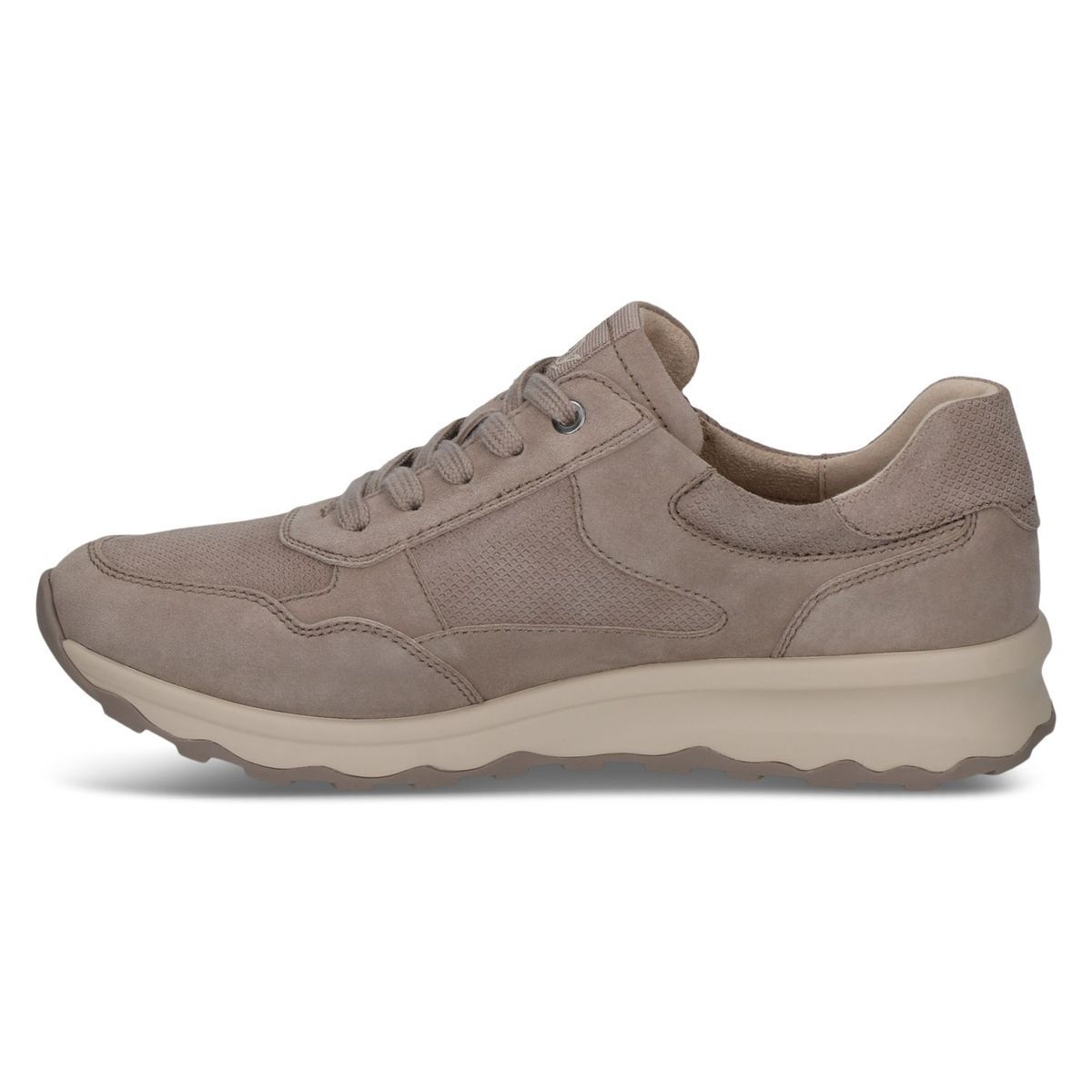 Basket en cuir marron taupe métallique combiné, CAPRICE