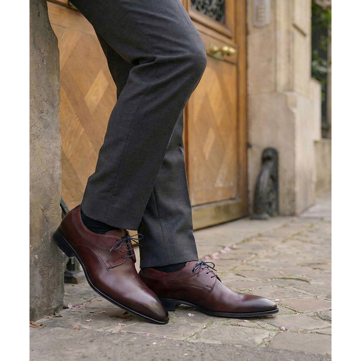 Derby cuir UMBERTO bordeaux, FINSBURY