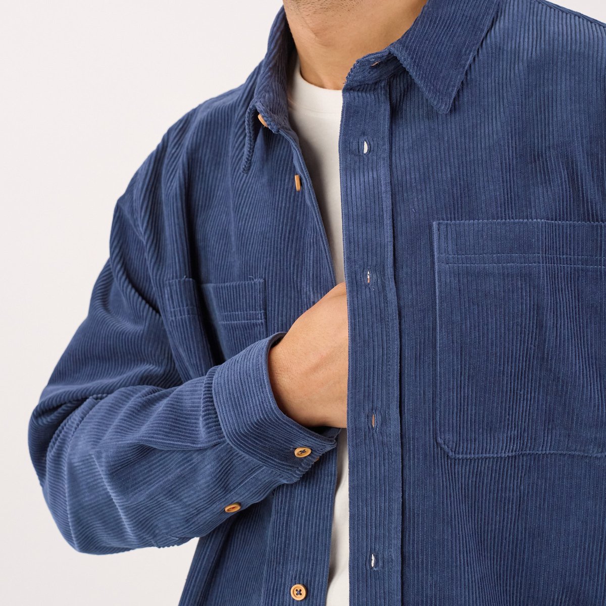 Surchemise oversize en VELOURS bleu, BILLYBELT