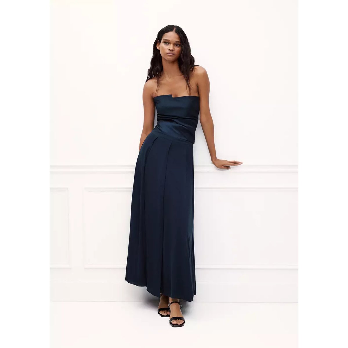 Top bustier bleu marine, MANGO TEEN