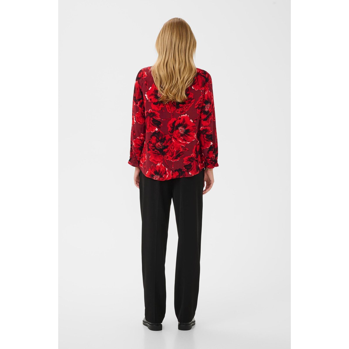 Chemise à manches longues rouge red flower, CULTURE