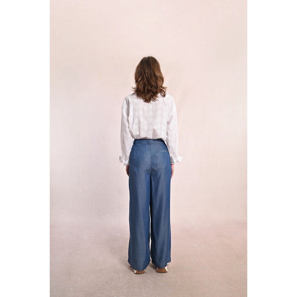 Wide Leg Denim Trousers blue denim, MOLLY BRACKEN