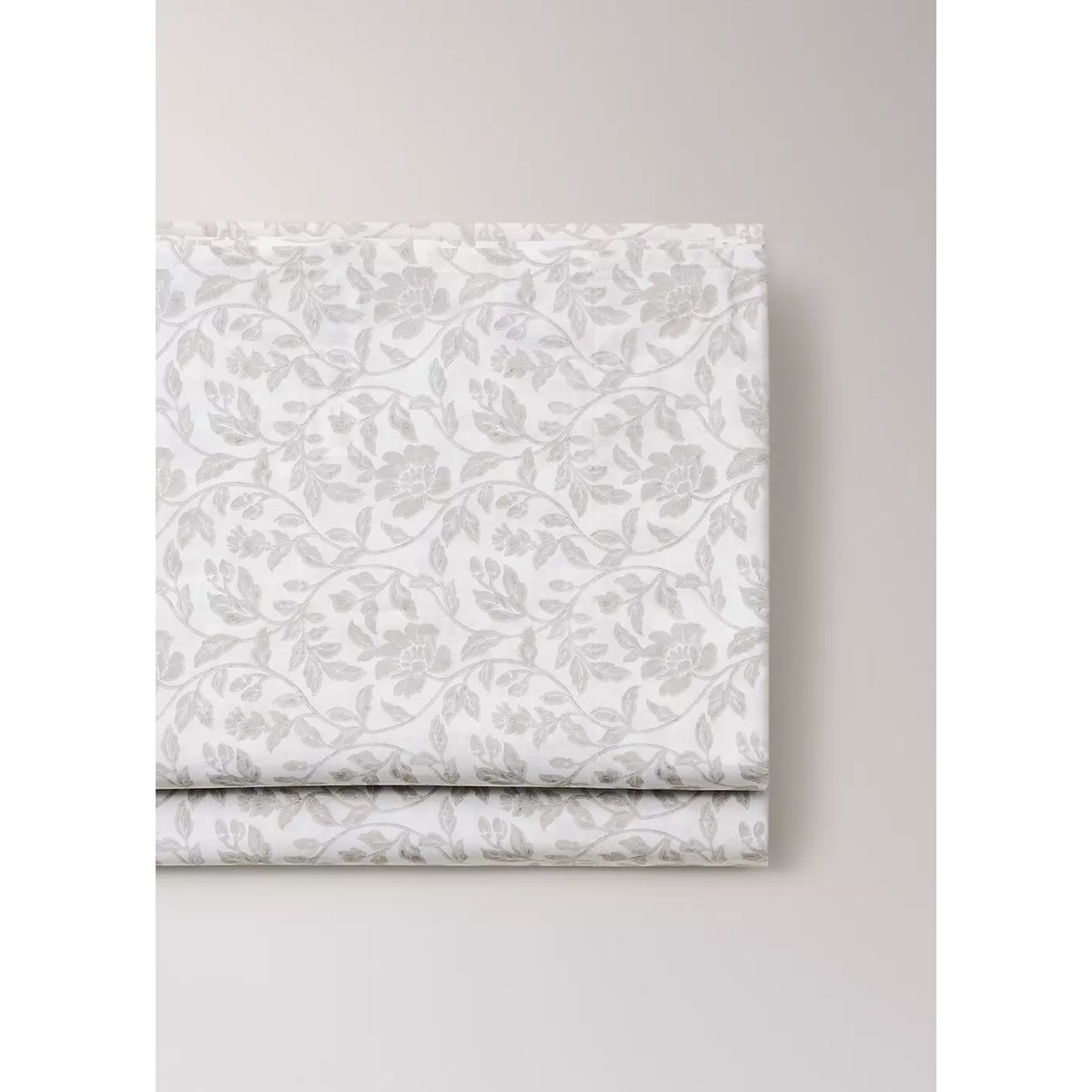 Drap plat en percale de coton à imprimé floral lit 180/200 cm écru, MANGO HOME