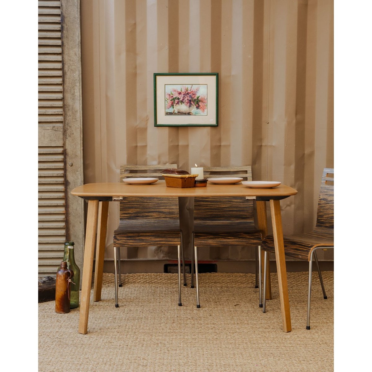 Table à manger en bois Karla N°1019 - Bon état bois, DEBONGOUT