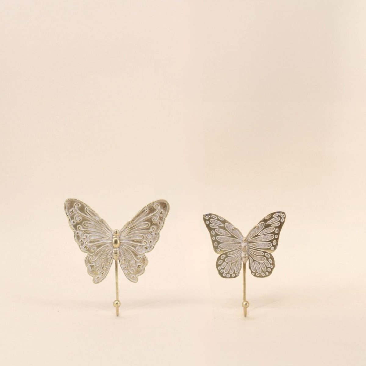 Set de 2 patères papillons dorés doré, ORNAMI
