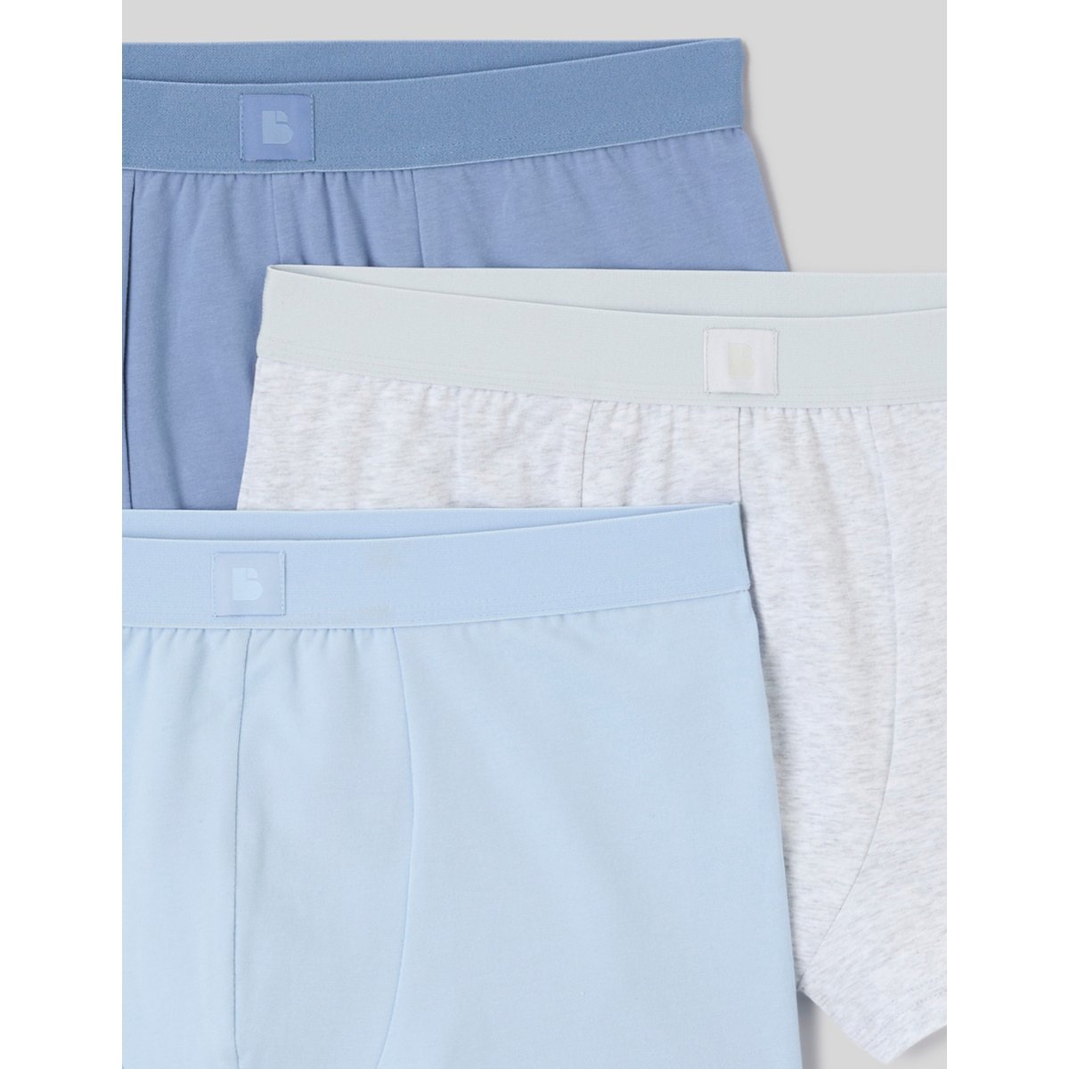 Lot de 3 boxers unis bleu clair, BZB