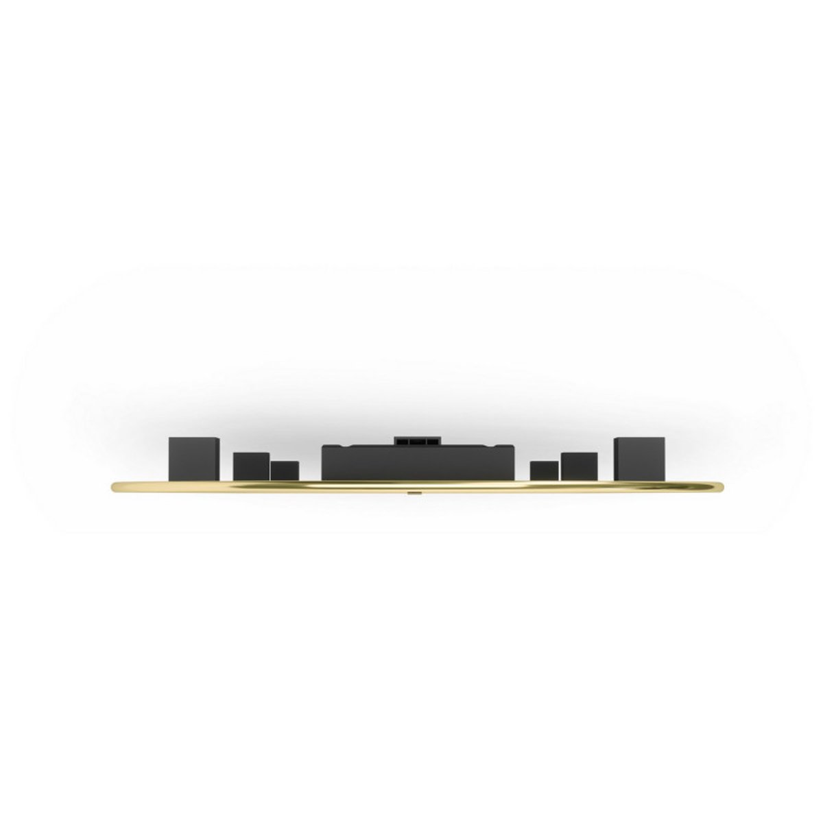 Grand miroir mural ovale métal HUBBA PILL laiton, UMBRA
