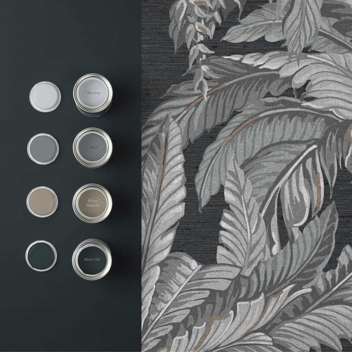 Papier peint Palmier Daintree gris, GRAHAM ET BROWN