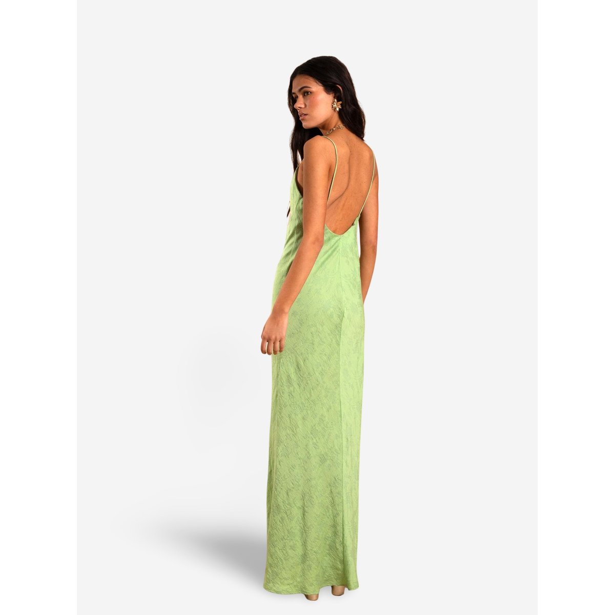 Robe longue à bretelles JAÉN vert, THE-ARE