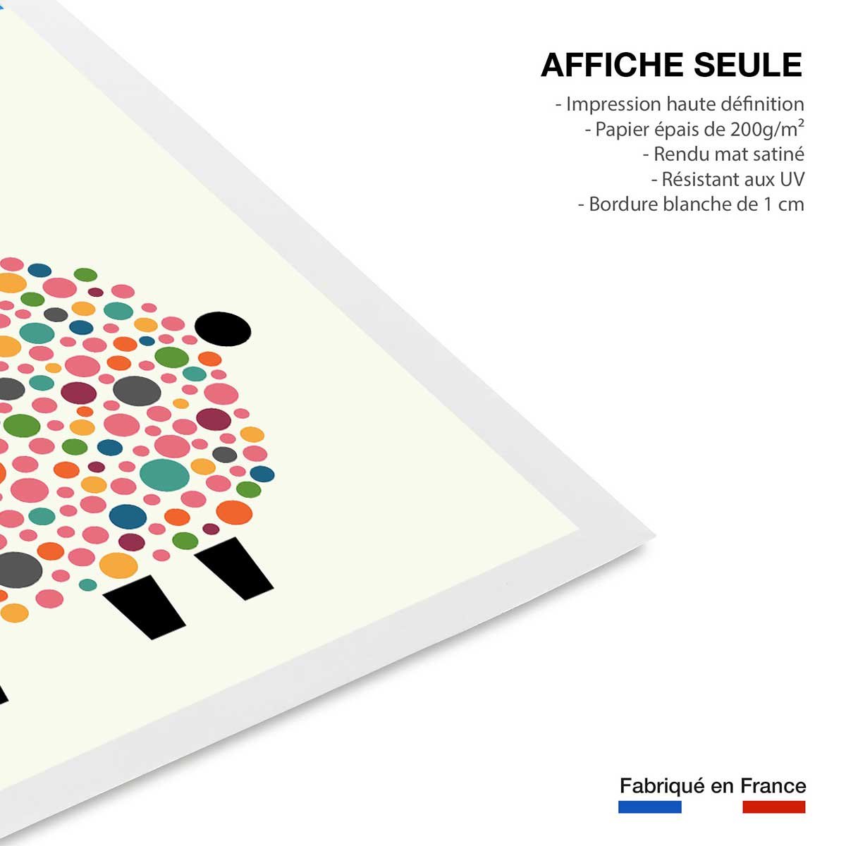 Affiche mouton à pois affiche seule, HEXOA