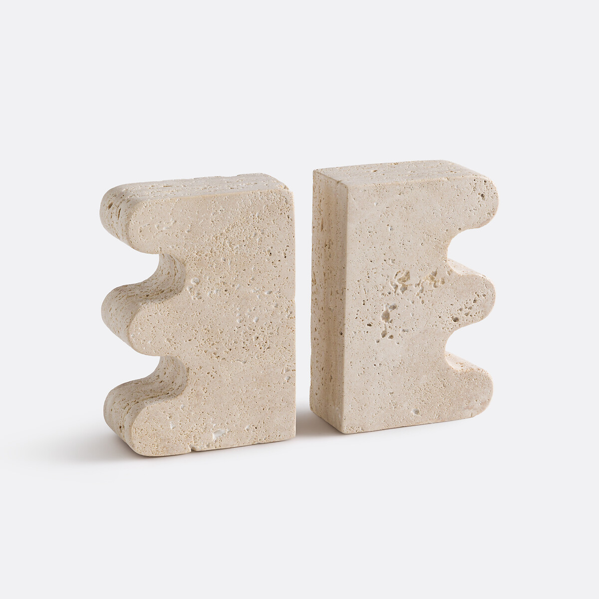 Set of 2 Tavla Travertine Book Ends travertine, LA REDOUTE INTERIEURS