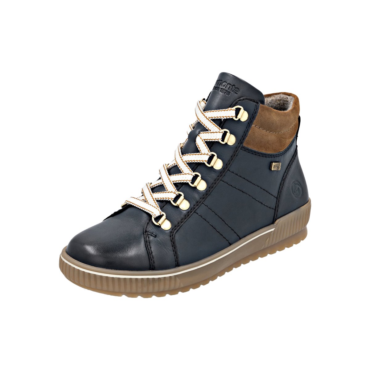 Basket Montante Cuir Rock bleu-combi, REMONTE