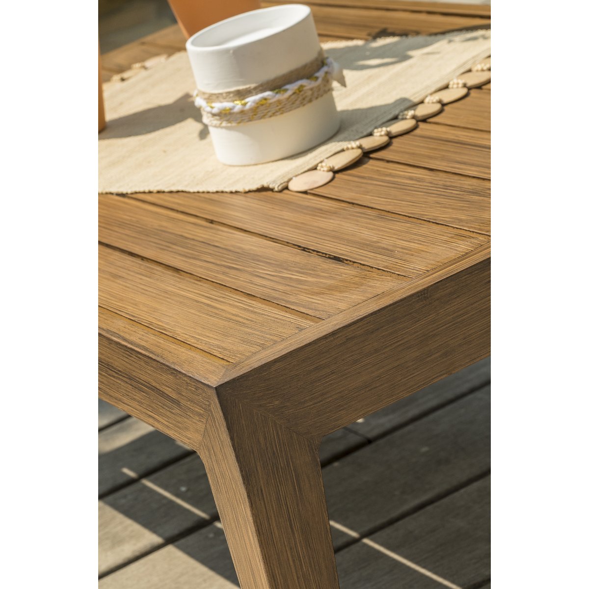 Salon de jardin 4 places en aluminium PORTOFINO marron, DCB GARDEN