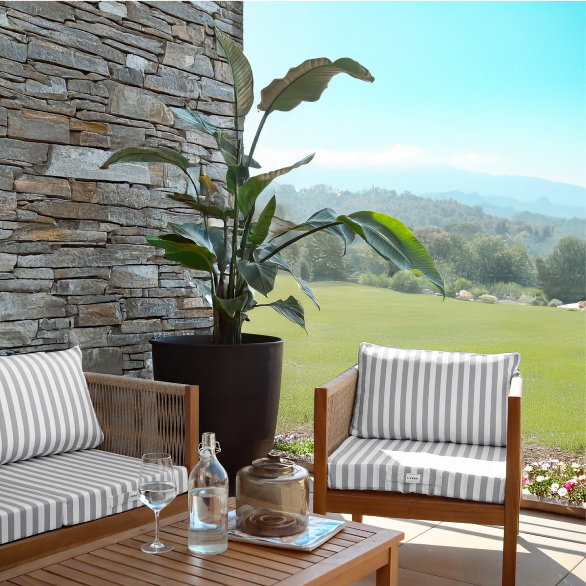 Kit de coussins pour salon de jardin déhoussables - 50 x 50 cm gris, LINXOR