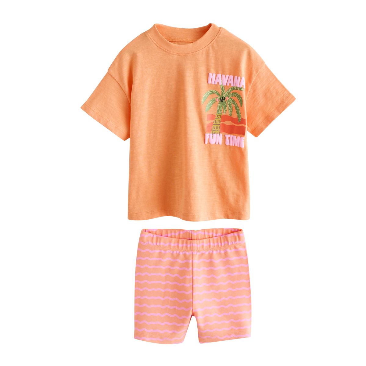 Short cycliste et haut, lot de 2 rose/orange, NEXT
