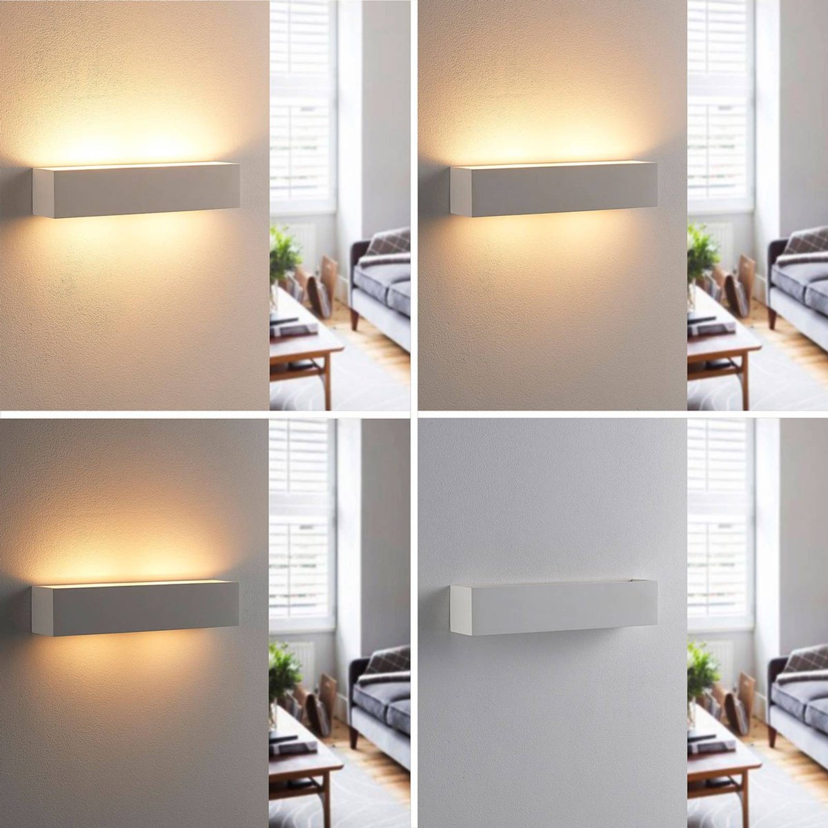 Applique en plâtre moderne, Tjada blanc, LINDBY