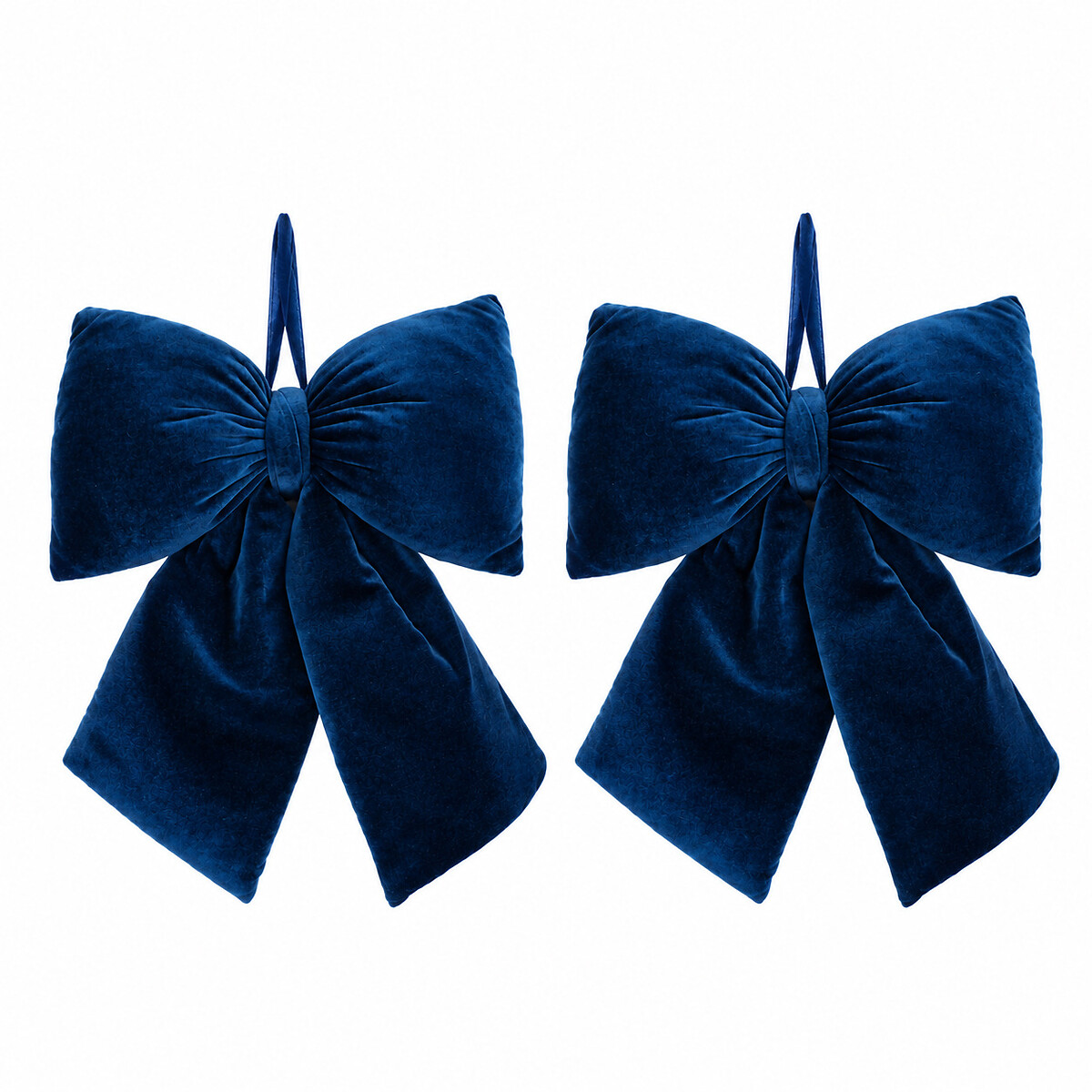 Set of 2 25cm Nordic Lights Blue Velvet Decorative Bows blue, SO'HOME