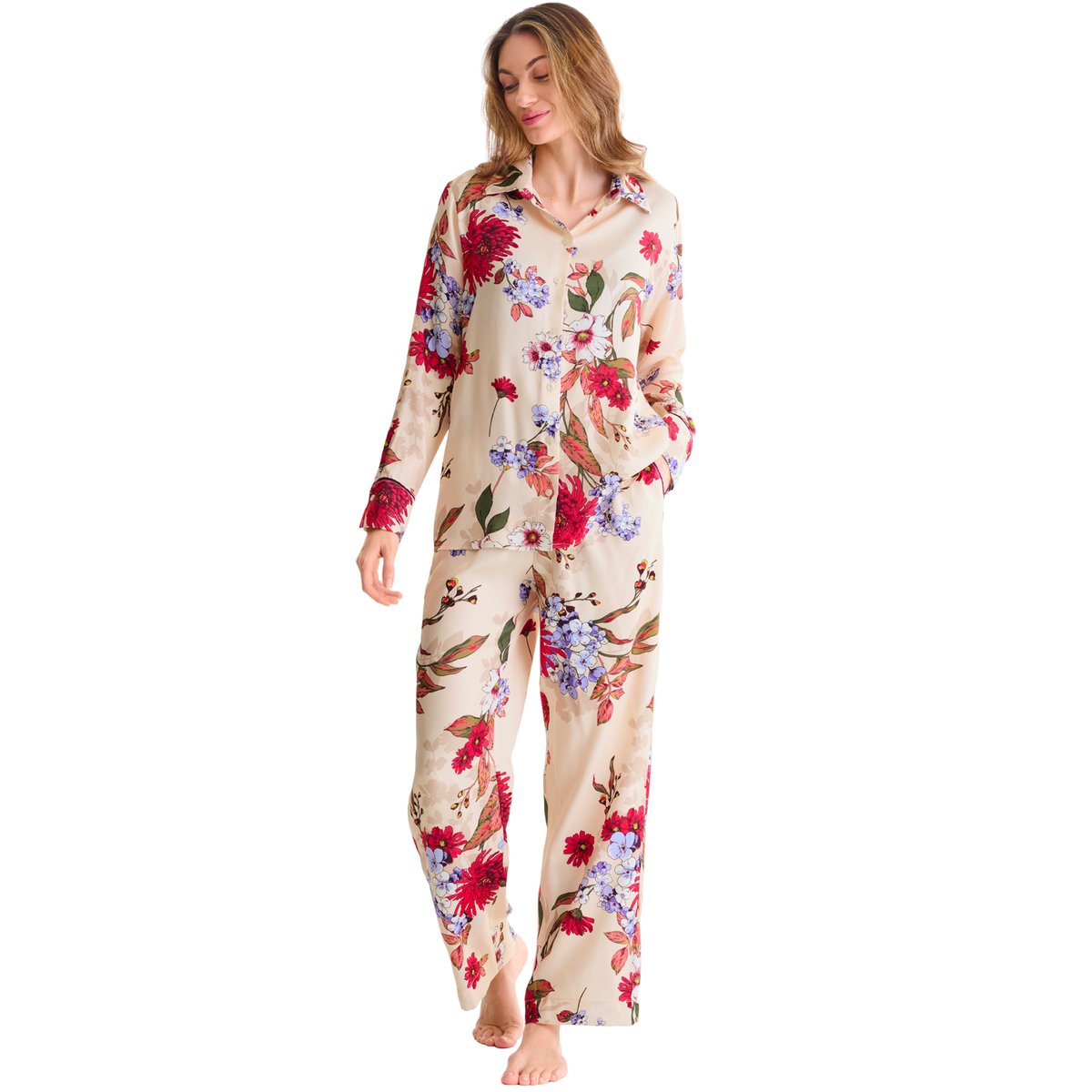 Haut pyjama chemise manches longues TAMARA imprimé, LISCA