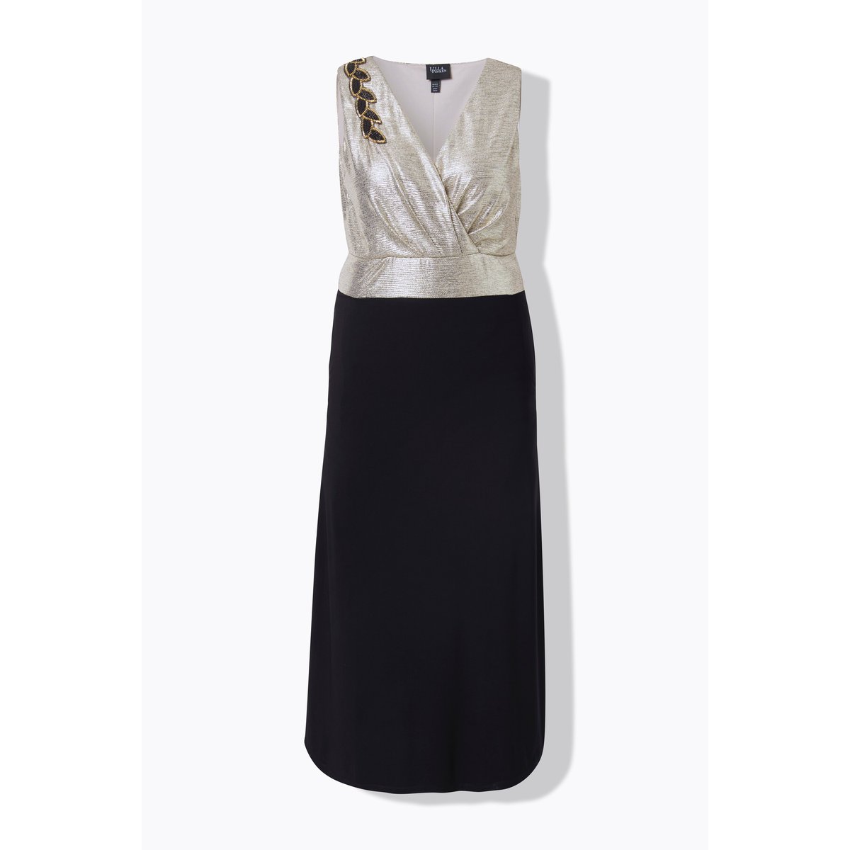 Robe maxi sans manches à col en V or, ULLA POPKEN