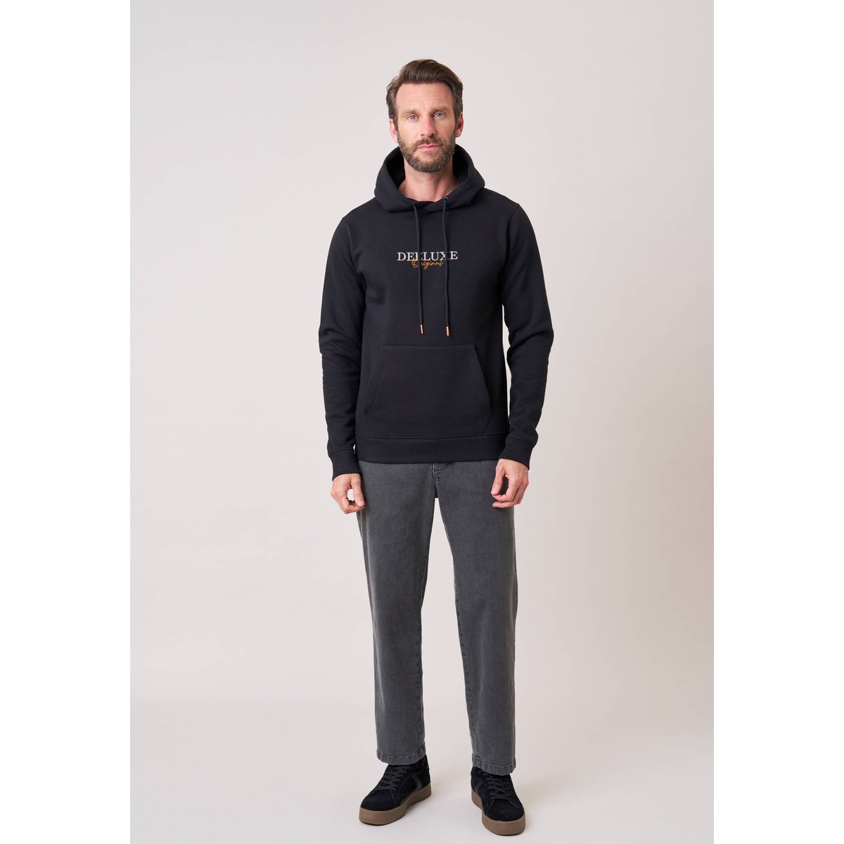 Sweat à capuche regular homme imprimé deeluxe original RAWJORN black, DEELUXE