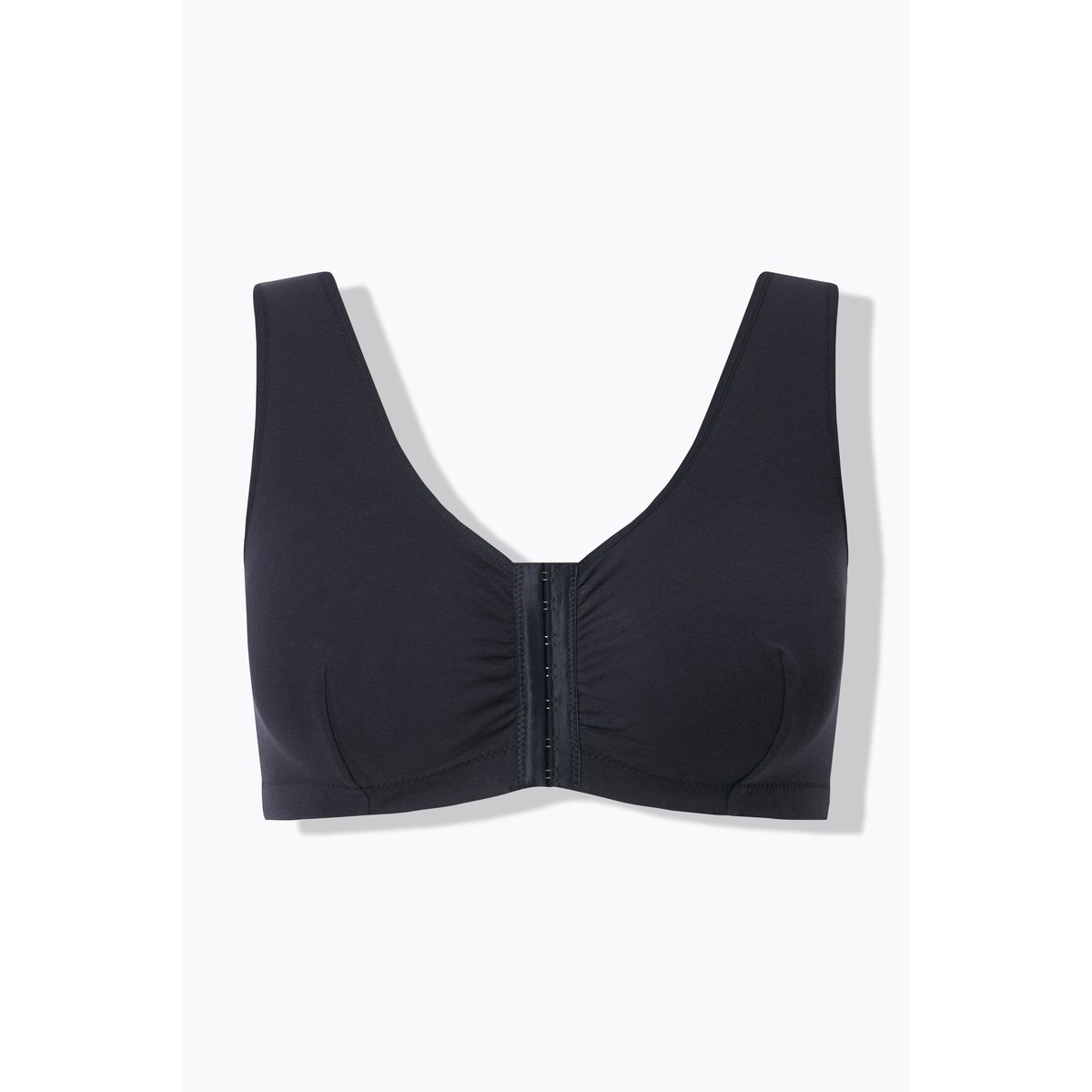 Brassière en coton, fermeture à l'avant noir, ULLA POPKEN