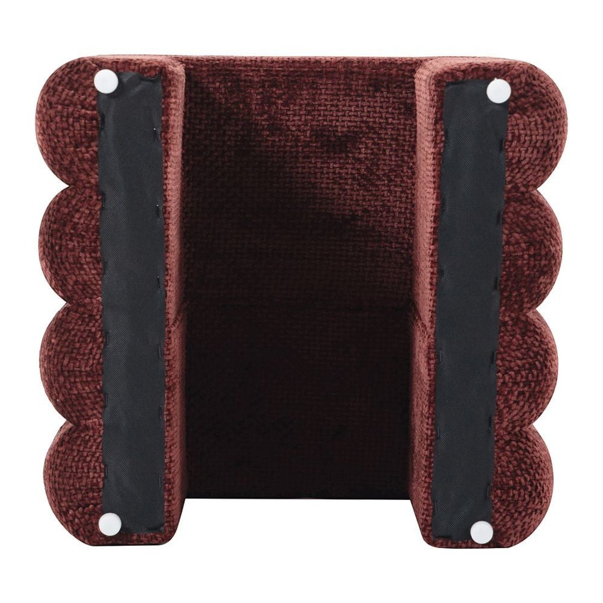 Pouf tissu chenillé bordeaux, ZAGO
