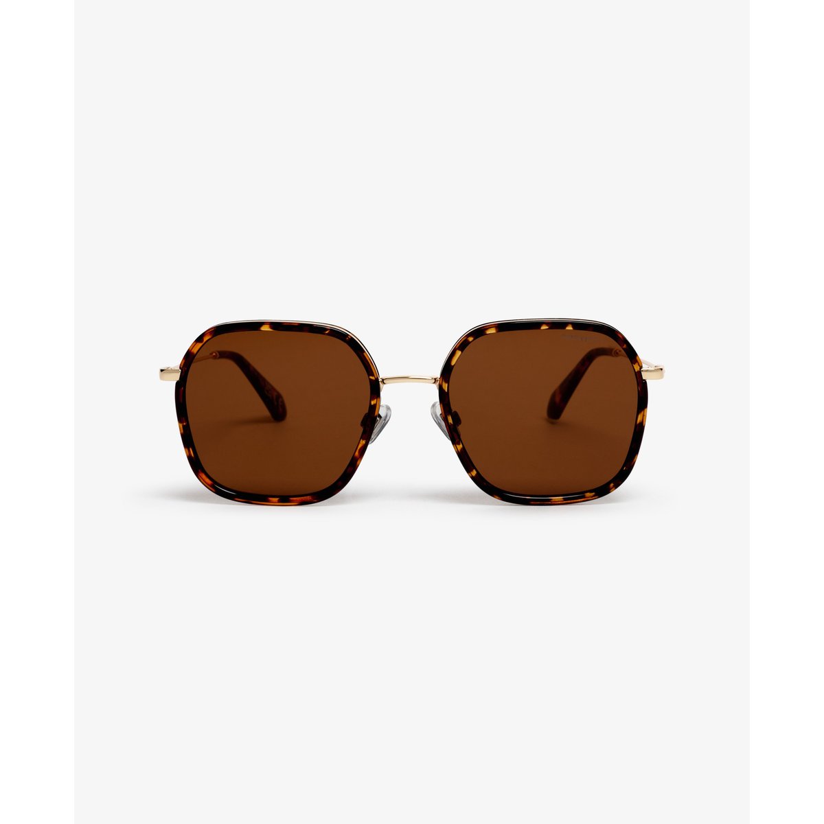 Lunettes de soleil carrées en métal écaille/verres marron, SUPERDRY
