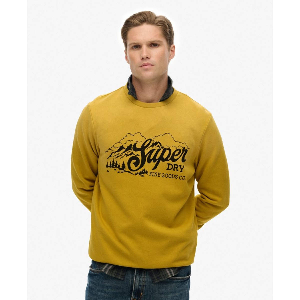 Sweat décontracté Lo-fi Outdoors jaune pétrole, SUPERDRY
