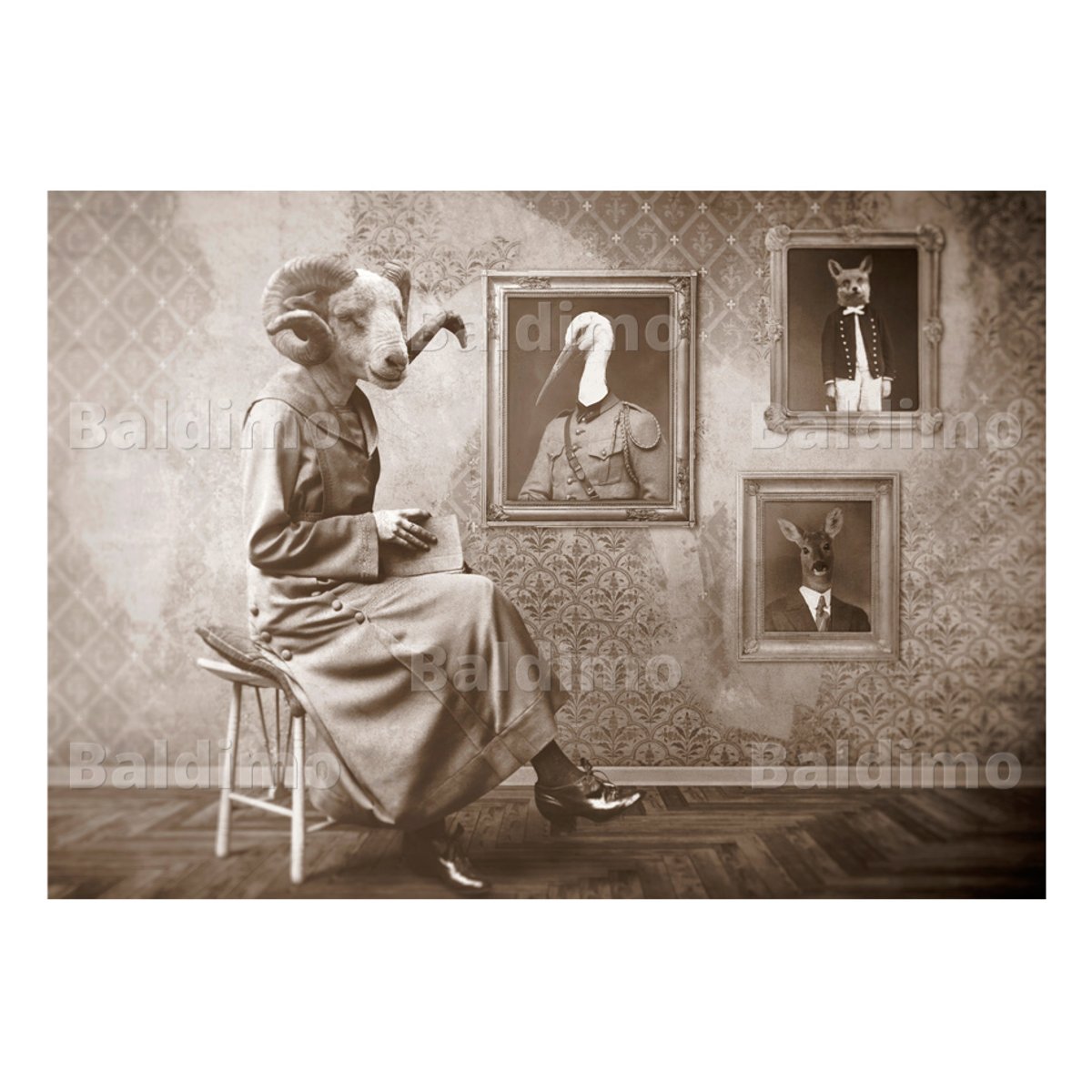 Papier peint intissé panoramique Vintage et Retro Real hipsters multicouleur, EDEN