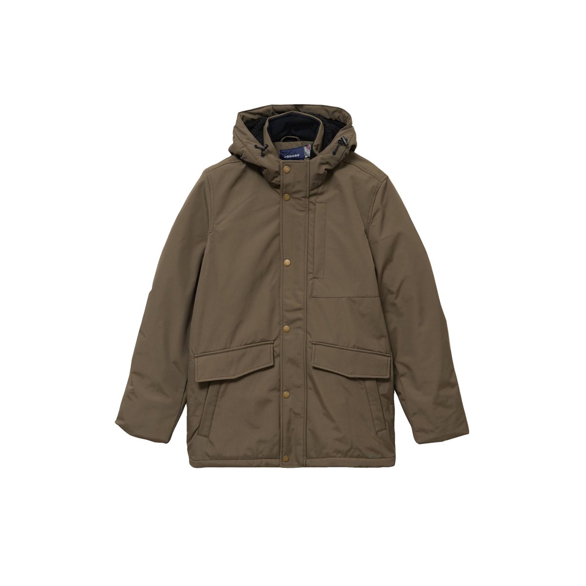 Parka longue droite à capuche taupe, BONOBO