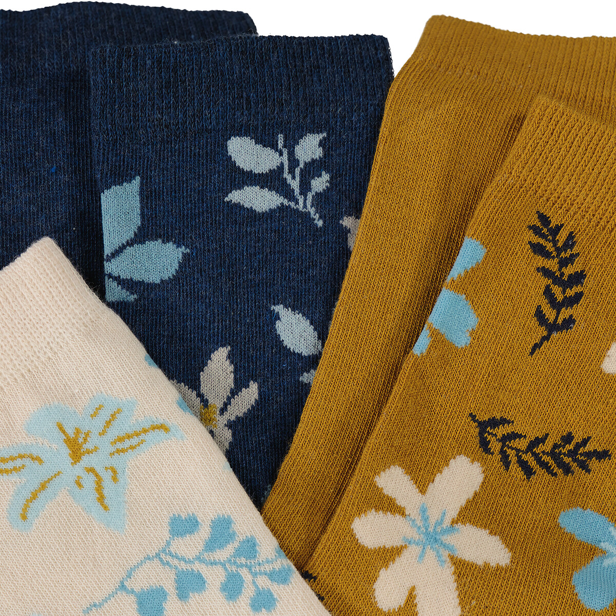 Lot de 5 paires de mi-chaussettes motif fleuri imprimé, LA REDOUTE COLLECTIONS
