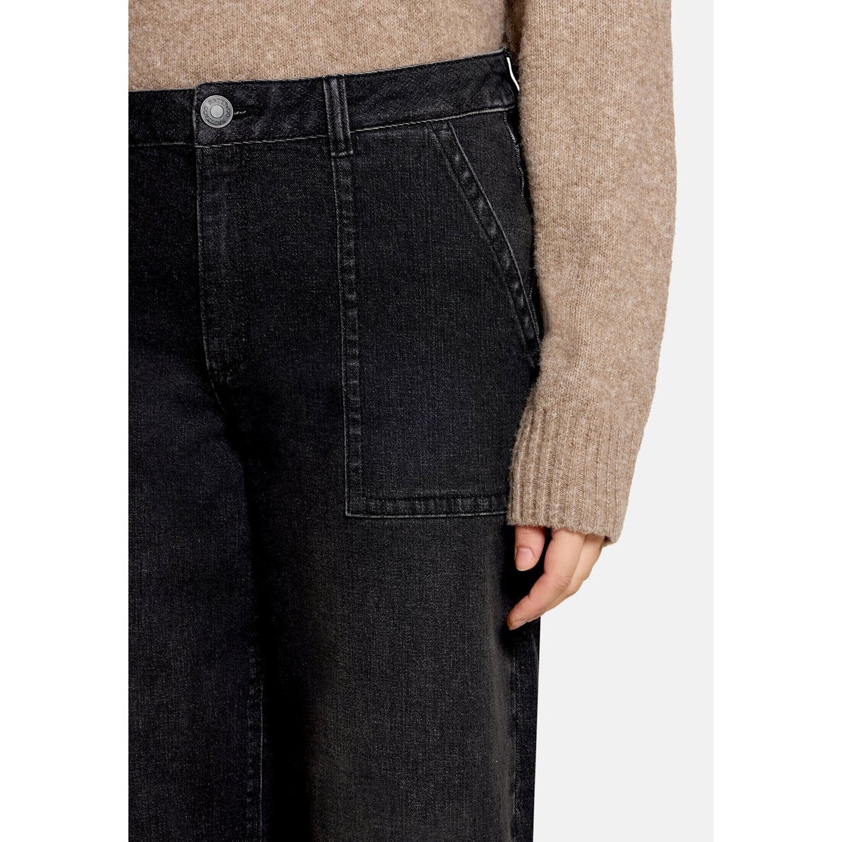 Jeans baggy à effet délavé black denim, BETTY & CO