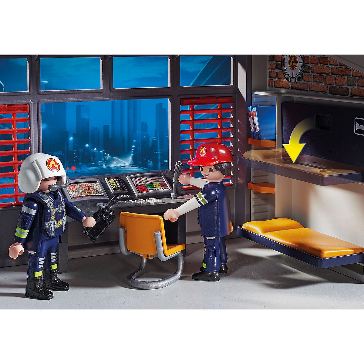 Caserne De Pompiers Avec Hélicoptère multicolore, PLAYMOBIL