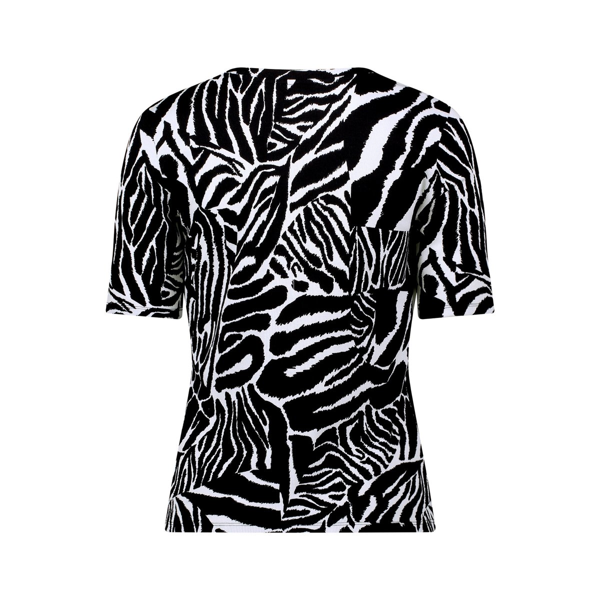 T-shirt basique de texture côtelée noir/blanc, BETTY BARCLAY
