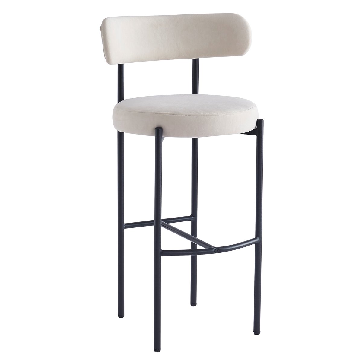 Lot de 2 tabourets de bar en métal, LARS beige, NORDLYS