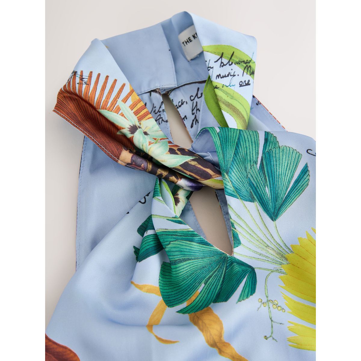 Top dos nu satin botanique kew collection imprimé floral bleu, NEXT