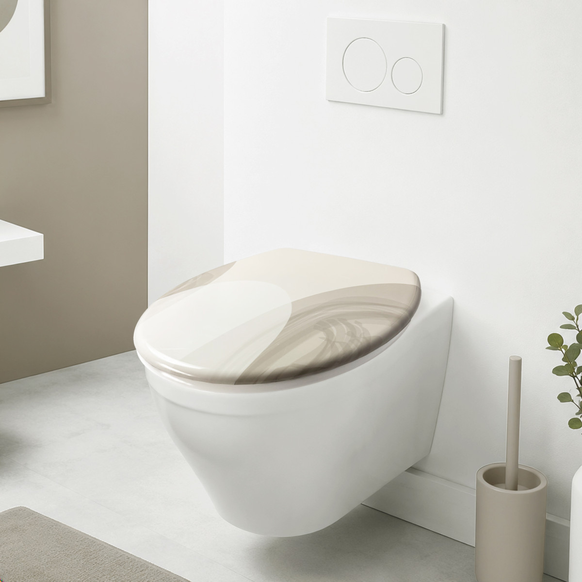 Abattant WC pierre ralentisseur de chute STONE beige, GUY LEVASSEUR