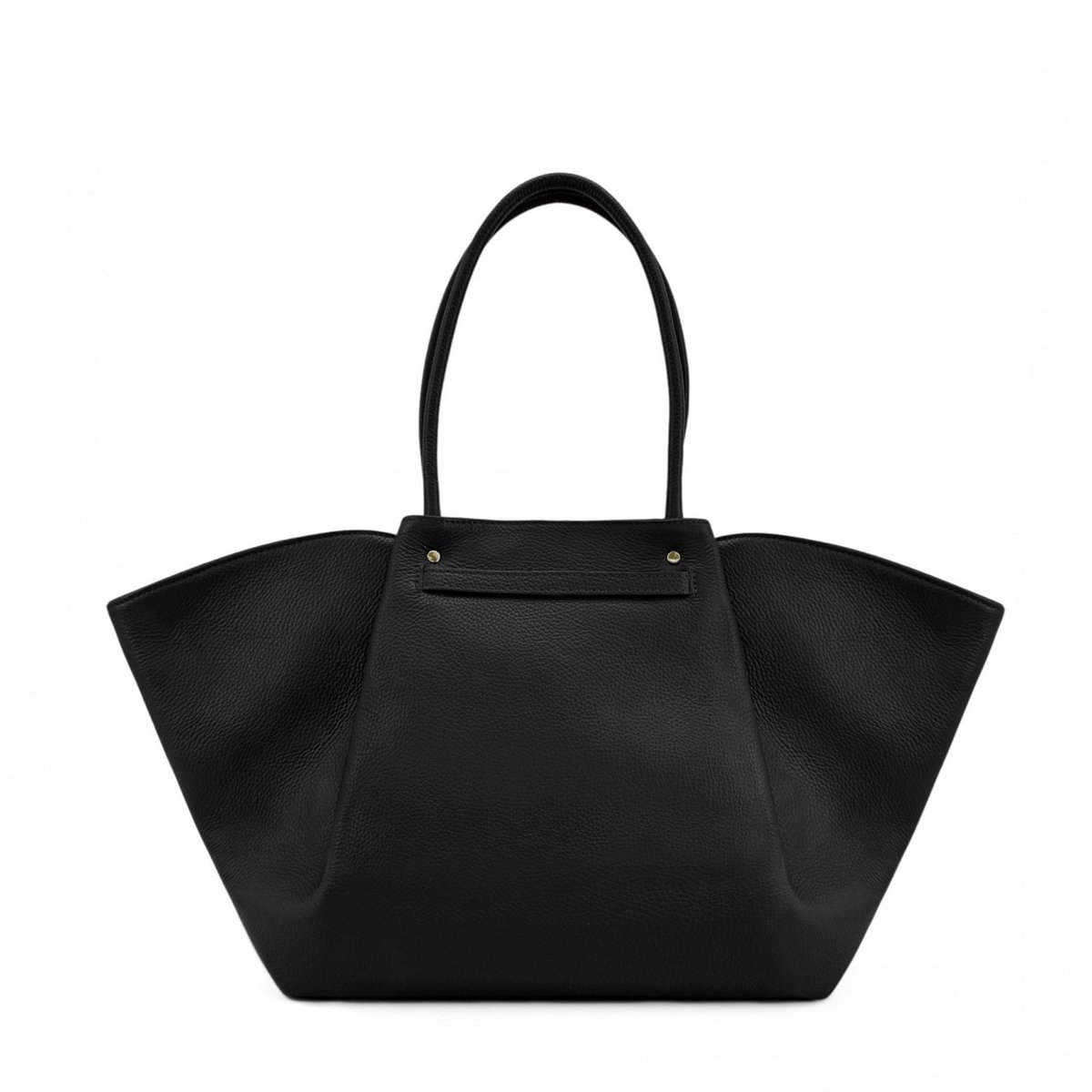 Grand sac cabas en cuir grainé et croûte de cuir OFF CAMPUS noir, OH MY BAG