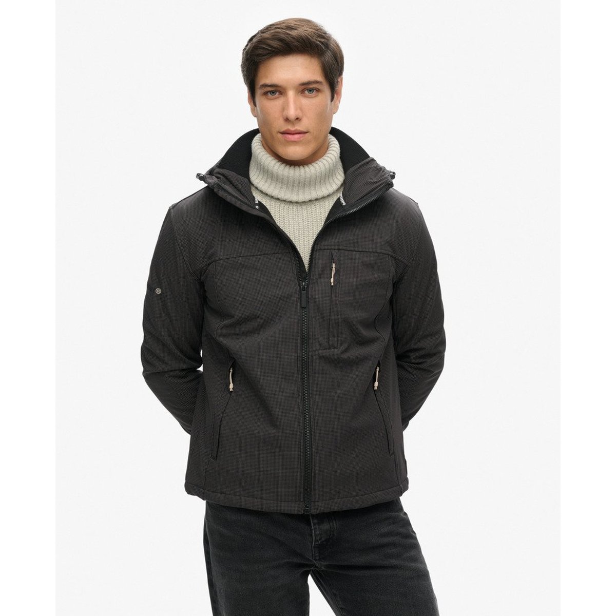 Veste à capuche Ripstop Trekker noir, SUPERDRY